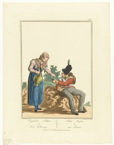 Seated Soldier and Milkmaid (English Soldier and a Milkmaid) (Uniforms and Costumes)