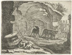 Four Dogs by a Ruin