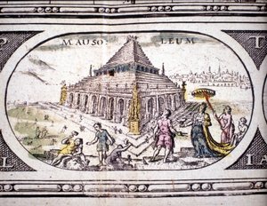 Representation of the Seven Wonders of Antiquity: The Mausoleum of Halicarnassus in the Atlas by Jansson Jannsonius by Joannes Jansson