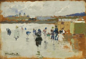La Concha Beach, San Sebastián by Joaquín Sorolla