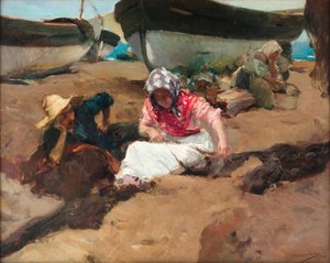 Mending the Net by Joaquin Sorolla y Bastida