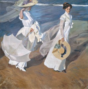 Strolling along the Seashore by Joaquín Sorolla
