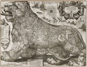 Leo Belgicus - map of the Low Countries (1611)