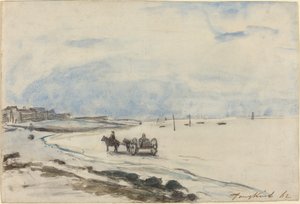 Cart on the Beach at Etretat, 1862