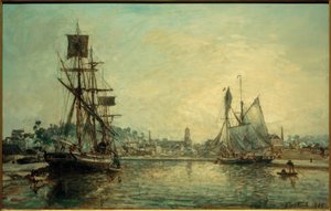 The Port of Honfleur by Johan Barthold Jongkind