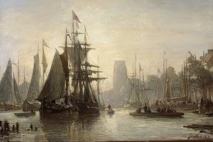 The Port of Rotterdam. 1856 by Johan Barthold Jongkind