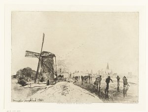 View of Maassluis (series title: View of the City of Maaslins, Holland) by Johan Barthold Jongkind
