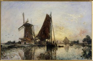 In Holland. Ships by a Mill