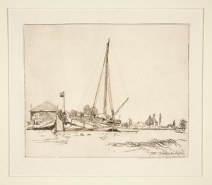 The Moored Boat by Johan Barthold Jongkind
