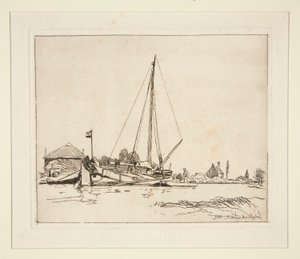The Moored Boat by Johan Barthold Jongkind