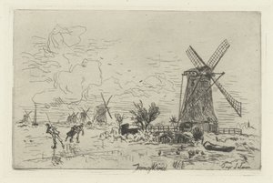 Landscape with Mills and Skaters