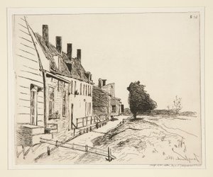 The Houses Alongside the Canal by Johan Barthold Jongkind