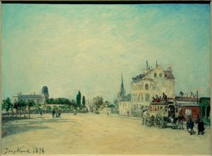 Stagecoach on Faubourg St. Jacques by Johan Barthold Jongkind