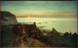 Sunset at St. Valéry-en-Caux by Johan Barthold Jongkind
