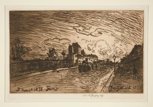 Exit from the Cochin House (Faubourg Saint-Jacques) by Johan Barthold Jongkind