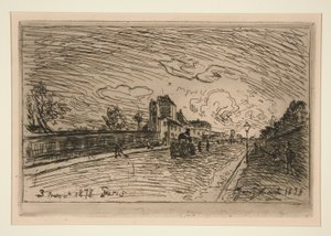 Exit from the Cochin House (Faubourg Saint-Jacques) by Johan Barthold Jongkind