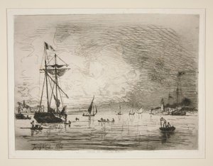 Exit from the Port of Honfleur by Johan Barthold Jongkind