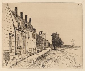 The Houses on the Canal Bank by Johan Barthold Jongkind