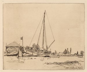 The Moored Boat by Johan Barthold Jongkind