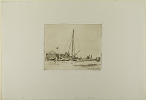 The Moored Boat, from Cahier de six eaux-fortes, views of Holland by Johan Barthold Jongkind