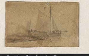 Fishing Boat Moored at a Headland by Johan Barthold Jongkind