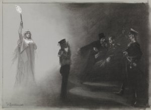 Design for Illustration in De Amsterdammer: The Defeat of Russia at Sea, June 4, 1905 by Johan Braakensiek