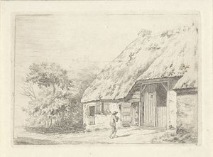 Man with a Spade by a Farm