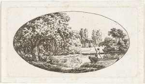 Pond with a Temple and Statue on the Opposite Side by Johan Christiaan Willem Safft