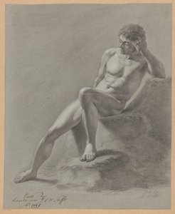 Seated Male Nude, Seen from the Front (1st Prize 1807)