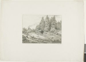 Farmhouse in an Evergreen Forest by Johan Christian Dahl