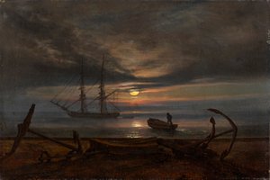 Danish Coast in Moonlight by Johan Christian Dahl