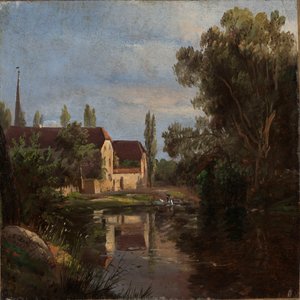 The Village of Plauen by the River Weisseritz by Johan Christian Dahl