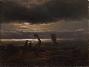 Mother and Child by the Sea by Johan Christian Dahl