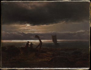 Mother and Child by the Sea by Johan Christian Dahl