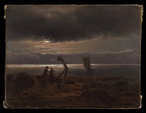 Mother and Child by the Sea by Johan Christian Dahl