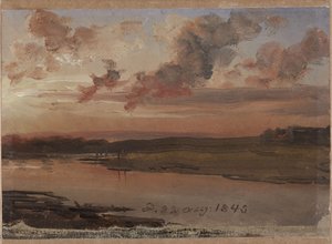 The Elbe in the Evening by Johan Christian Dahl