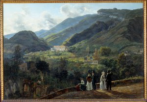 The Casino Reale de Quisiana in Castellammare with the Court of Denmark by Johan Christian Dahl