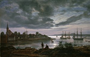 View of Larvik by Moonlight, Norway