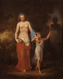 Caesarion Pointing Her Mother to a Bust of His Father by Johan Gustaf Sandberg