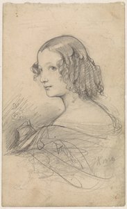 Portrait of a Young Woman with Ringlets, Facing Left