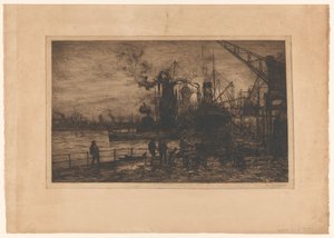 View of the Port of Rotterdam by Johan Hendrik van Mastenbroek (signed by artist)