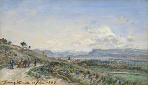 Main Road from Lyon to Grenoble by Johan Jongkind