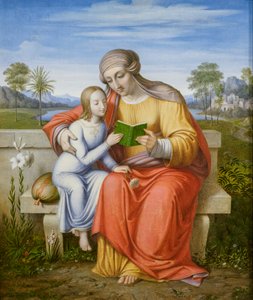 Saint Anne teaching the Virgin to read by Johan Ludvig Lund