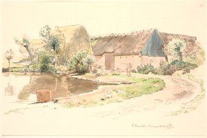 Farmhouse and Village Pond