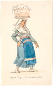 Italian Woman with a Basket on Her Head by Johan Thomas Lundbye