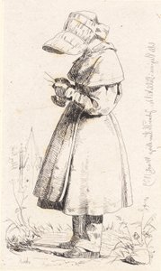 Little Regine in Vallekilde by Johan Thomas Lundbye