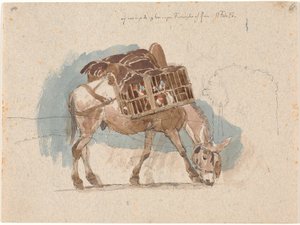 Mule with Chicken Baskets by Johan Thomas Lundbye