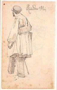 P.C. Skovgaard with Botanical Box, Standing and Seen from the Back by Johan Thomas Lundbye