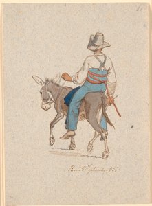 Donkey Rider Seen from Behind