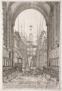 View in the Church of the Franciscans, Barfüsser-Kirke by Johan Ulrich Krauss